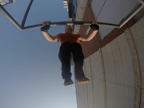 Sophomore Jordan Teitelbaum practices a parkour stunt.
