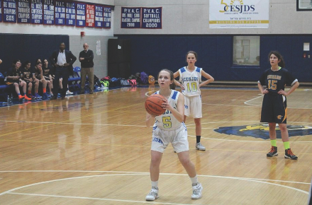 Lerner shoots a free throw in a game against Berman Hebrew Academy.