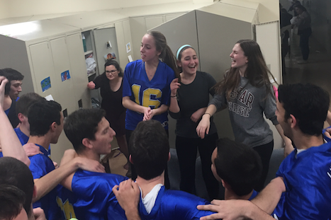 Following the winter concert, seniors dance in the alcove in place of celebrating their last day of school on Friday.