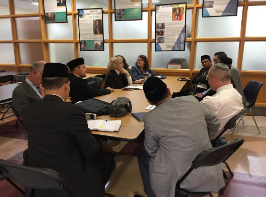Indonesian Muslim visitors meet with the JDS administration to learn more about the schools curriculum and philosophy. 