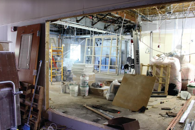 For the 2016-2017 school year, builders are tearing down and remodeling
the former guidance suite. 