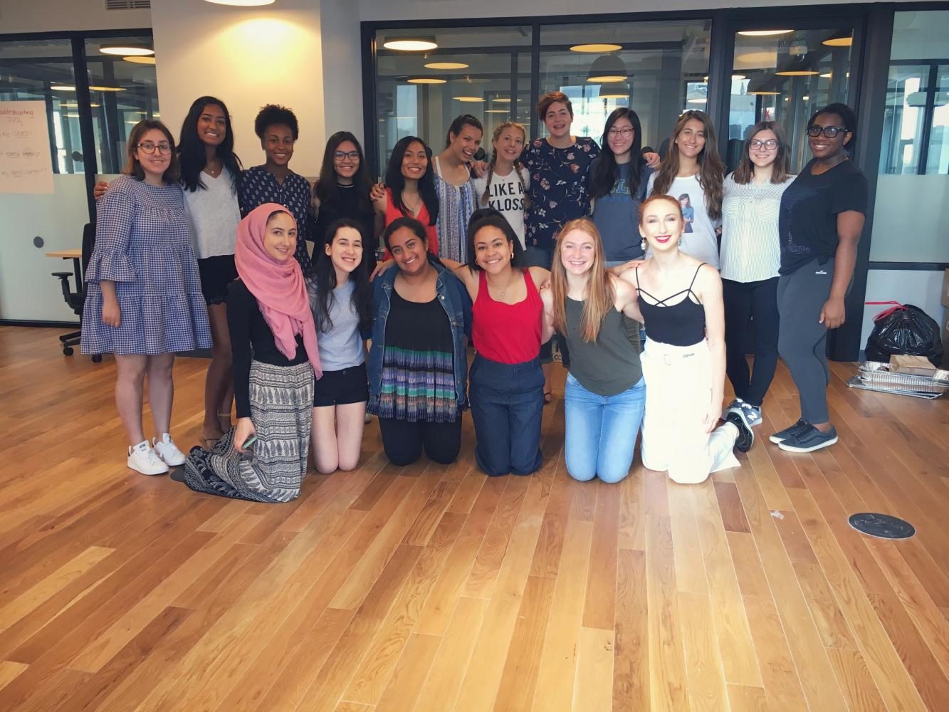 The Level 2 Chicago class of Kode with Klossy focused on front end development and languages such as HTML, CSS and Javascript. This photo of the group was later used in a lab in which the girls learned how to change an image’s attributes upon click and other mouse events.
