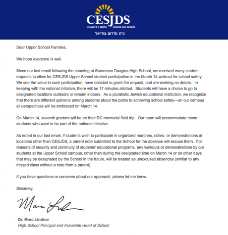Administration shifts position on student walkout