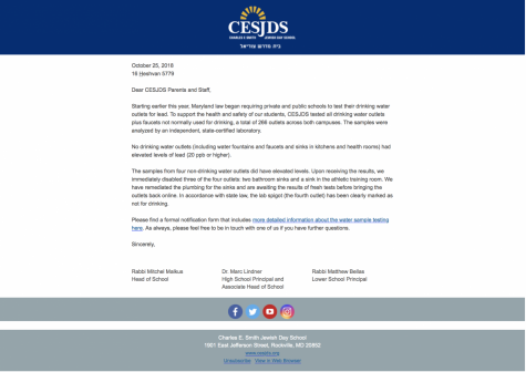 Lead found in water outlets: administration responds to results of school’s water tests