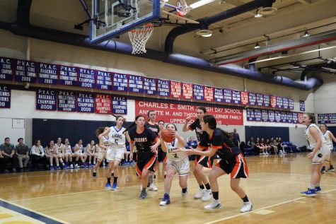 Girls varsity basketball defeats rival team Berman Hebrew Academy