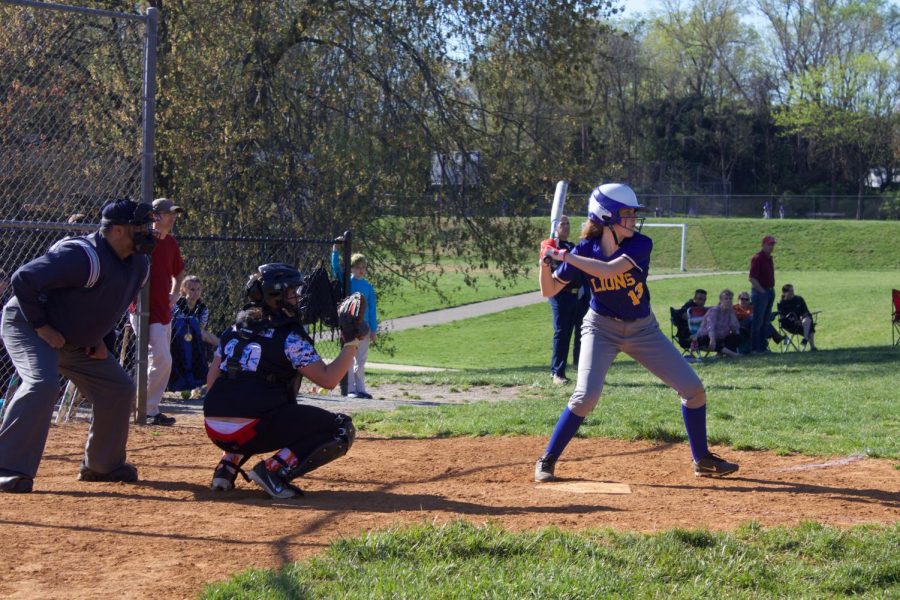 Sophomore Sasha Trainor bats against the McLean Mustangs in a game dominated by Lions offense.