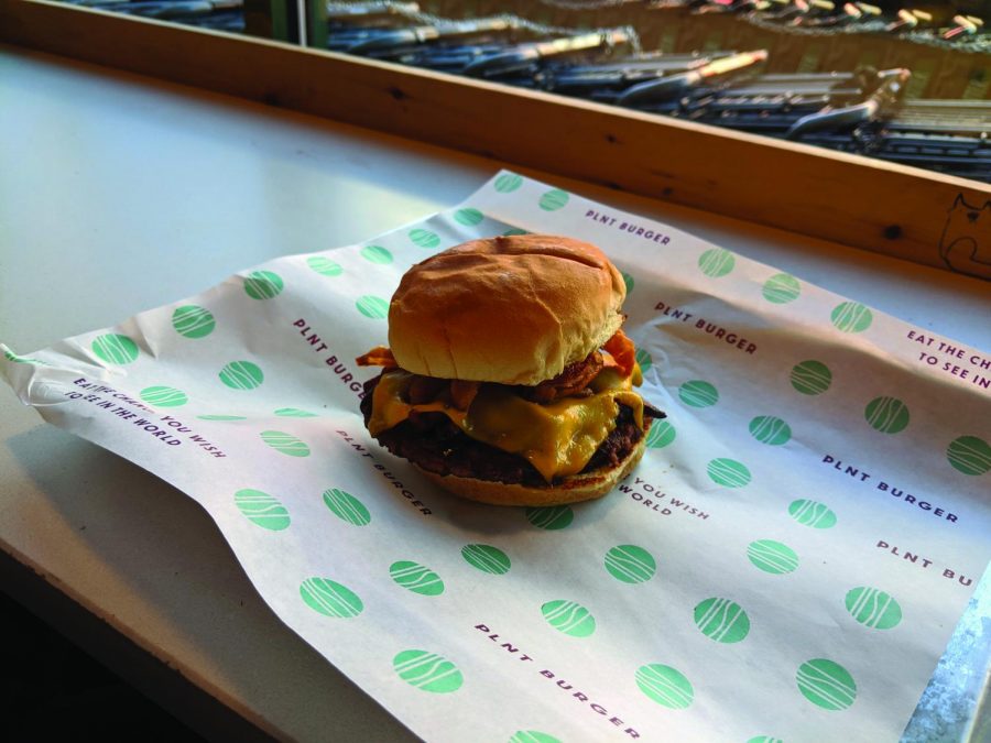 The+PLNT+Burger+mushroom+chicken+bacon+BBQ+burger.+