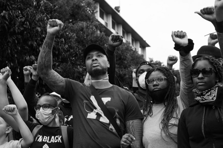 Portland Trail Blazers star Damian Lillard took part in protests of police brutality over the summer.