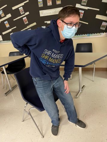Senior Noam Levitt experiences back pain after sitting in a school chair for an extended period of time.