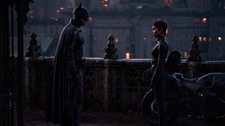 Robert Pattinson and Zoë Kravitz play Batman and Catwoman in DC Comics The Batman.