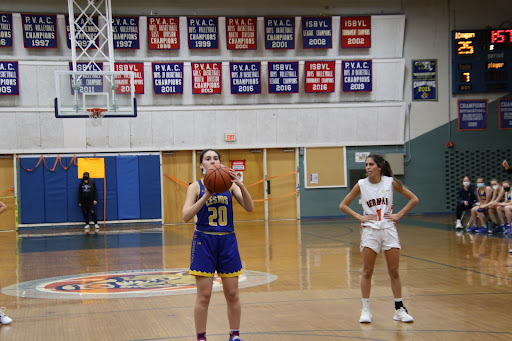Yuval Klein attempts a free throw versus Berman on Jan. 29. Her squad was undefeated in official PVAC regular season games, but fell to Berman in the championship game. 
