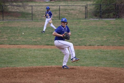 Junior and captain Andrew Lefkowitz pitched 8 strike outs. Photo by Penelope Terl.