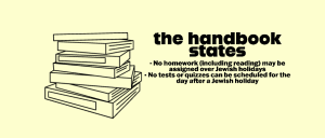 The CESJDS handbook instructs teachers on how to act in accordance to the schools mission when it comes to scheduling assessments. Photo by Aliza Bellas