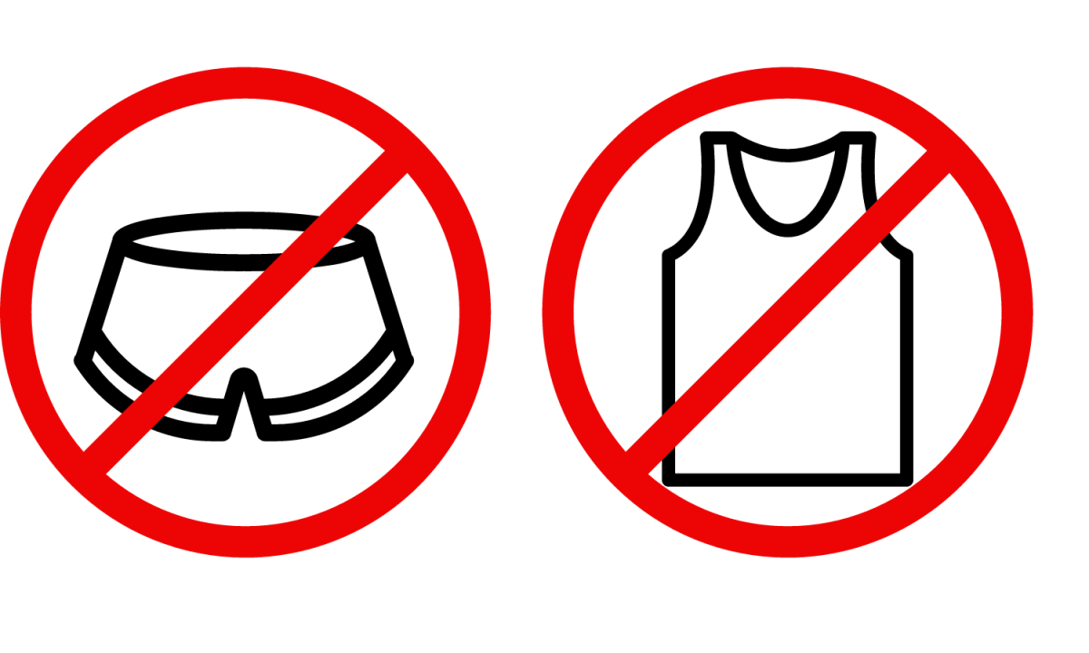 The+new+school+attire+policy%2C+in+effect%2C+bans+short+shorts+and+tank+tops.