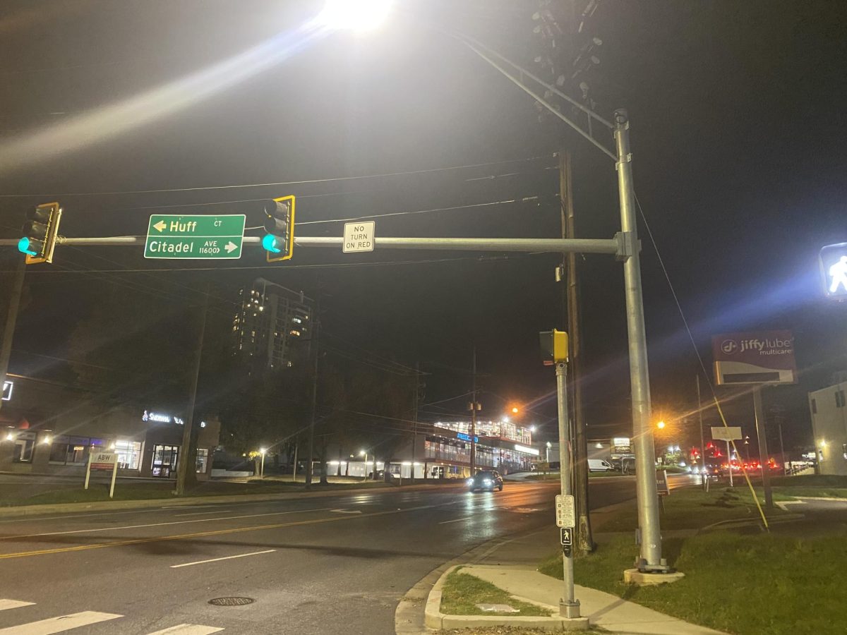 The intersection at Nicholson Lane, Huff Court, and Citadel Avenue already has a No Turn on Red sign, which the Safe Streets Act is proposing to add more of.