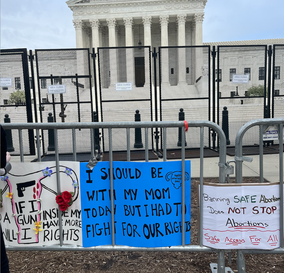 Protest posters at The Capitol in D.C. after the overturning of Roe v. Wade. 