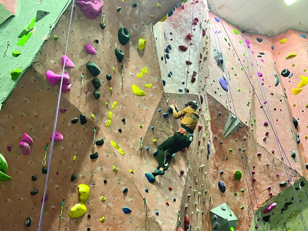 Boaz+Dauber+climbs+a+rock+wall+at+Movement+in+Rockville.