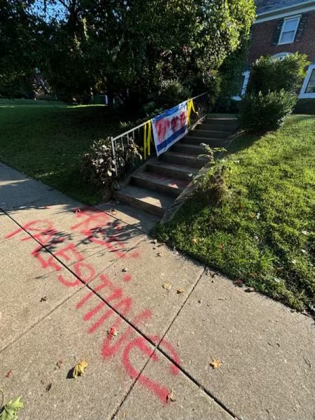 The exterior of sophomore Tara Hain's house was vandalized with anti-Israel speech and destruction of property. 