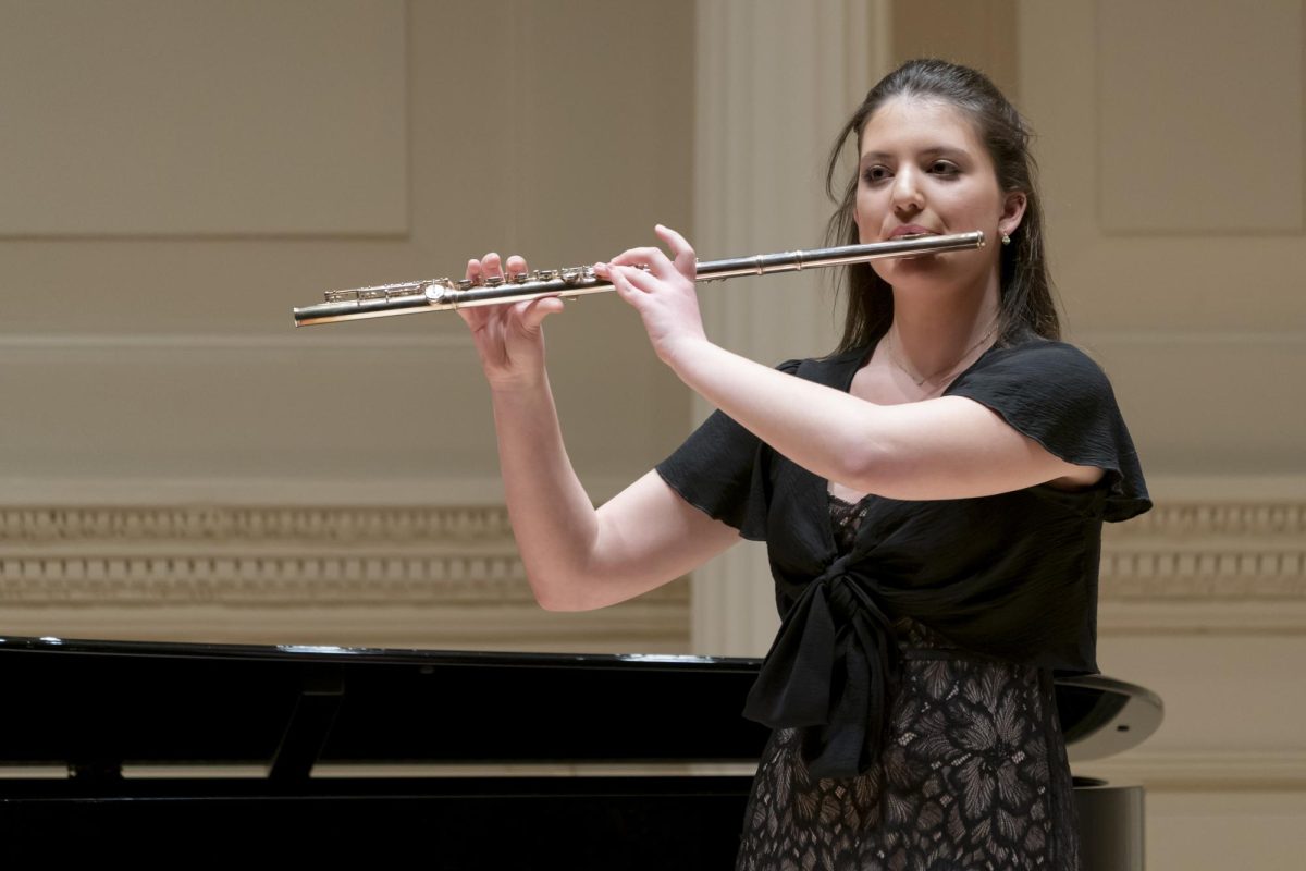 Junior Alma Medvedofsky performs with the International School of Music at Carnegie Hall. Medvedofsky started playing the flute when she was eight, and has practiced almost every day since in order to improve her skills and learn more complex music. 