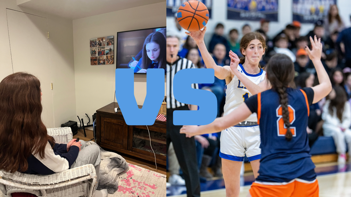 Despite no longer taking classes at school, members of sports teams continue to play their respective sports. Photos by Sammy Silverberg and Adam Hirsch. Photo illustration by Mia Forseter.