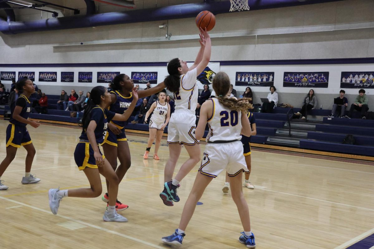 Sophomore Selma Teichman goes for a shot against the Spencerville Hornets on Nov. 20. 