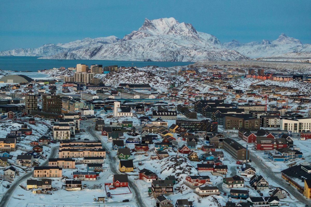 Aerial shot of Nuuk, Greenland.