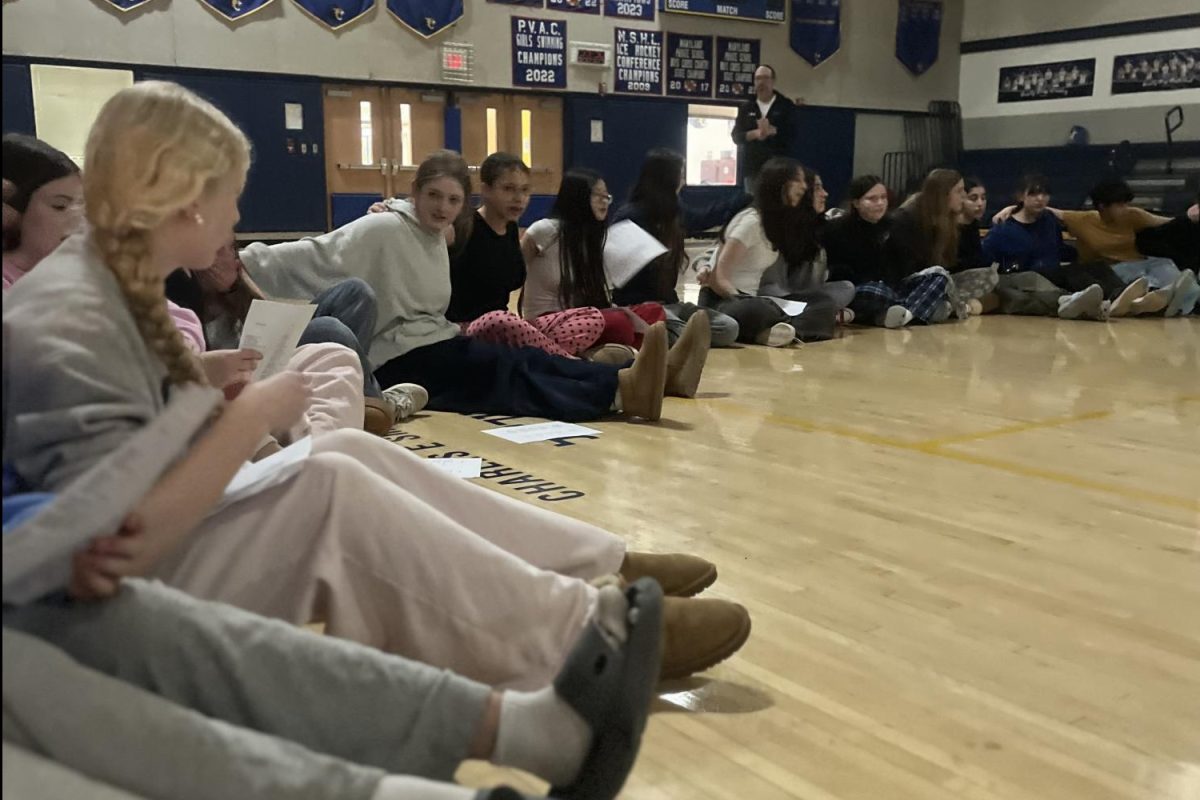 The class of 2029 end the night by singing together. 