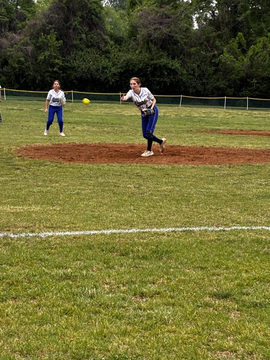 Junior Anna Polon releases a ball. 