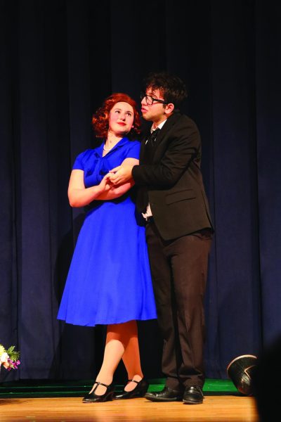 Juniors Max Olin and Ash Cohen played love interests, Jack and Gwendolen.
